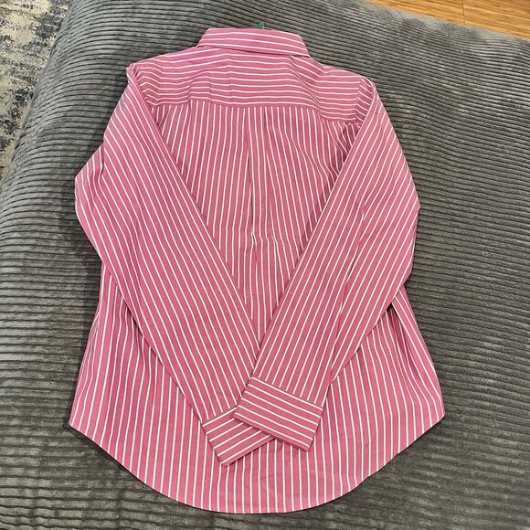 L.L. Bean Women's Striped Dark Fuchsia Long Sleeve Size XS 100% Cotton - Picture 8 of 8